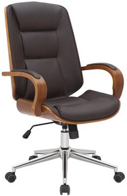 Design-Shop Kancelárska stolička Yankton - Orech / Hnedá