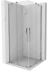 Mexen Velar Duo sprchová kabína, posuvné dvere 100 x 100 cm, Priehľadné, Chrómová - 871-100-100-02-01
