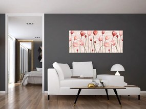 Obraz - Ružové tulipány (120x50 cm)