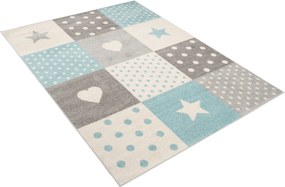 TA Koberec C573A BIELA/TYRKYSOVÁ AZÚROVÁ Rozmer: 180x260 cm