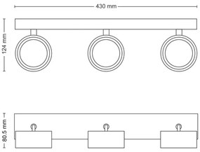 Philips - LED Bodové svietidlo BRACIA 3xLED/5,5W/230V čierna