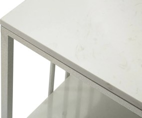 Konferenčný stolík Kayseri 90 cm mramor/strieborný