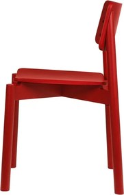 Červená stohovateľná jedálenská stolička Wem – noo.ma