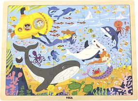 Puzzle na podstavci Viga 44583 48 dielikov - spoznávanie mora a jeho obyvateľov