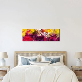Obraz abstrakcie - maľba (s hodinami) (90x30 cm)