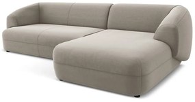 Béžová zamatová rohová pohovka (pravý roh) Moana – Makamii