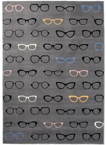 Kusový koberec PP Okuliare sivý 120x170cm