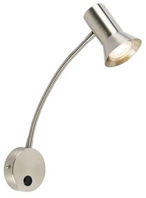 Nástenná lampa z ocele s flexibilným ramenom - Karin flex