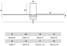 FARO 33831WT-1TW-LED Stm. vent. PUNT TUB M 18W/230V hnedá/čierna pr.132 cm WT +DO