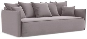 Zamatová rozkladacia/s úložným priestorom pohovka v levanduľovej farbe 225 cm Hula – Makamii