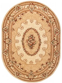 Kusový koberec klasický vzor béžový ovál 70x140cm