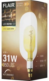 LED žiarovka FLAIR E27 / 4 W ( 31 W ) 350 lm 2700 K číra/amber
