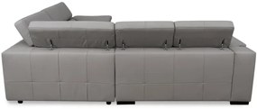Kožená rohová sedacia súprava LOREN II XL, sivá (madras - 128 grey)
