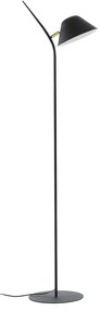 Čierna stojacia lampa s kovovým tienidlom (výška 152 cm) Aurelia – Kave Home