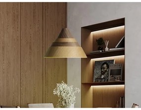 Drevený luster na lanku 1xE27/60W/230V pr. 33 cm masív/dub/orech/kaučukovník