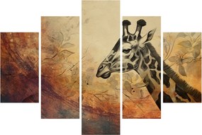Obraz - Žirafa, maľba (150x105 cm)