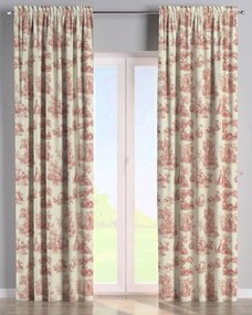 Záves s tunelom a volánom farba produktu červená látka vzorované