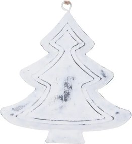 Závesná biela ozdoba Maxi stromček 15 cm