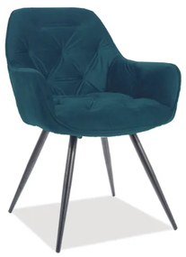 Jedálenská stolička CHERRY MAT VELVET modrá