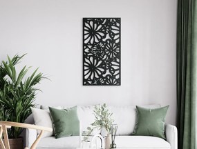 drevko Drevený obraz na stenu Kvety v záhrade Rozmer obrazu: 44,5 x 24,5 cm, Farba dekorácie: Čierna