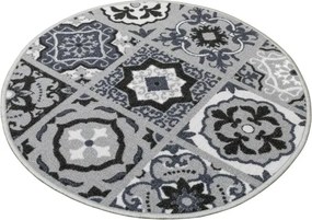 Protišmykový koberec PATCHWORK 19 New sivý