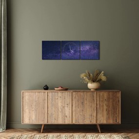 Obraz galaxie (s hodinami) (90x30 cm)