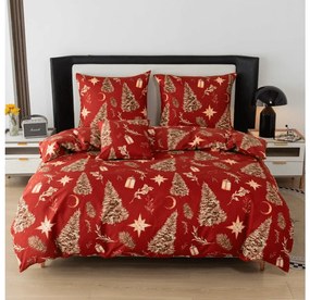 Obliečky z mikrovlákna GOLD CHRISTMAS červené Rozmer obliečky: 70 x 90 cm | 140 x 200 cm
