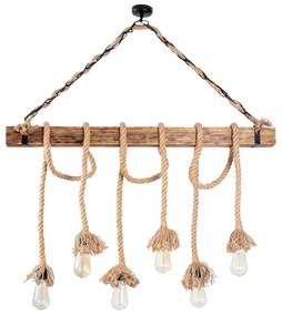 Luster na lanku EREBOS 6xE27/40W/230V hnedý