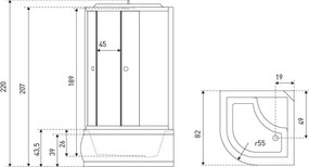 Novoterm Hydromasážny box NV-Vero 82x82