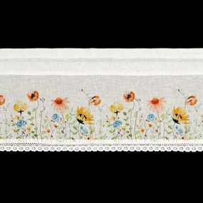 KRÁTKA ZÁCLONA NA PÁSKE NATI 150X30 CM KVETY