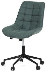 Kancelárske kreslo KA-V3120 GRN3, zelená látka s koženým dekorom
