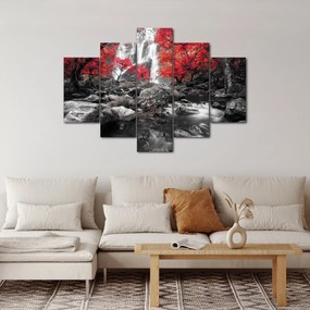 Obraz - Vodopády v jesennej krajine (150x105 cm)