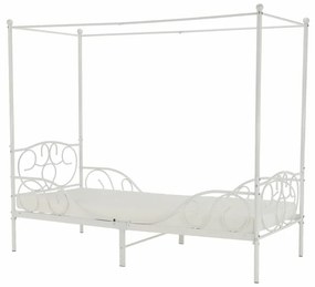 Kovová jednolôžková posteľ s roštom Adelisa 90x200 cm - biela