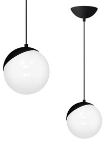 Závesné svietidlo Sfera, 1x biele sklenené tienidlo, b