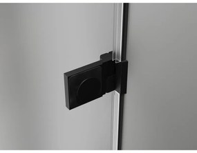 Mexen Lunar-B L, 1-krídlový sprchový kút, ľavý, 90 x 90 cm, 8mm číre sklo, čierny profil, 832L-090-090-70-00-L