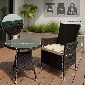 Sedacia súprava Fireda - tmavohnedá