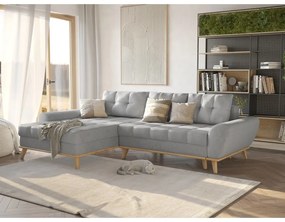 Svetlosivá rozkladacia rohová pohovka (ľavý roh) Balitco – Ropez
