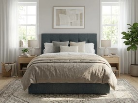 Čalúnená posteľ boxspring DIRELIS VIBE 180x200 cm tmavosivá Matrac: Matrac Bonell pružinový