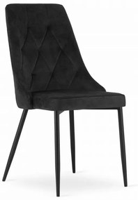 Jedálenský set 1+4, čierny stôl v dekore dub zlatý MADO 120x80cm a čierna zamatová jedálenská stolička IMOLA