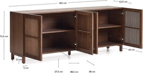 Tmavohnedá komoda v dekore orecha 181x71,5x42,5 cm Beyla – Kave Home