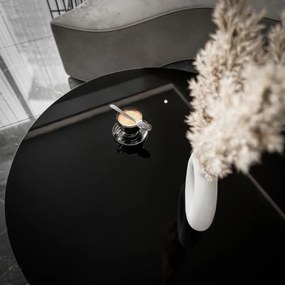 OKRÚHLY KONFERENČNÝ STOLÍK LEONARDO 2 ČIERNY LESK / ČIERNY