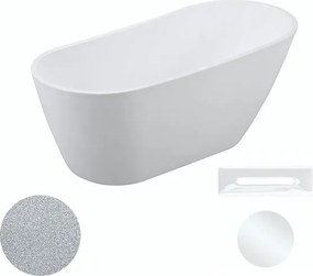 Besco Akrylátová voľne stojaca vaňa Melody Glam S 150x80 (170x80) BESCO-Typ výpuste: Click-Clack s prepadom, grafit, BESCO-Rozmery: 150x80, BESCO-Far…
