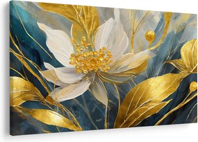 Obraz - Maľba zlatých kvetov (90x60 cm)