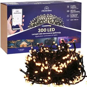 JU Svetelná reťaz iLLUMINATION (SMART), 300 LED, teplá biela, sieťové napájanie, interiér/exteriér