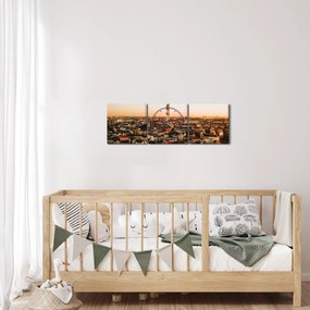 Obraz západu slnka nad Žižkovom (s hodinami) (90x30 cm)