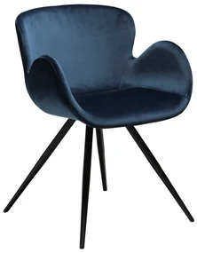 GAIA ČALÚNENÁ STOLIČKA blue velvet/black