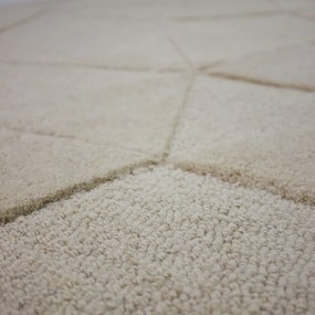Béžový ručne tkaný vlnený okrúhly koberec ø 160 cm Shard – Flair Rugs