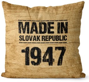 Vankúš Made In + rok (Veľkosť: 55 x 55 cm, rok: 1947)