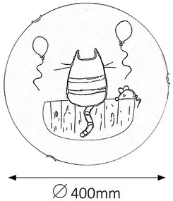RABALUX Detské stropné svietidlo CATHY, 2xE27, 60W, mačka