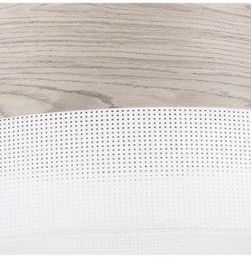 Závesné svietidlo Wood, 1x svetlobéžová dubová dýha/biele PVC tienidlo, (fi 35cm)